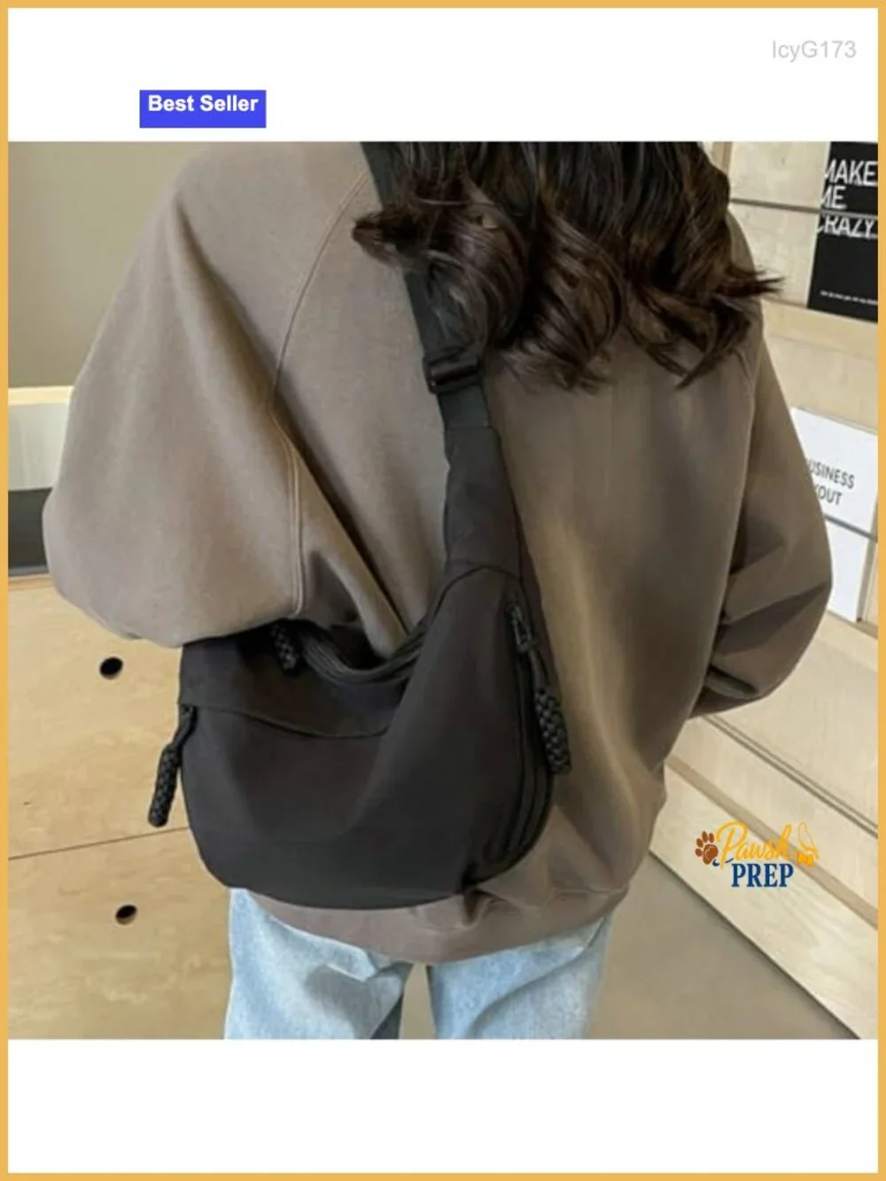Hobo Bag Crescent Shoulder Bag Nylon Canvas Crossbody Slouchy Dumpling Purse
